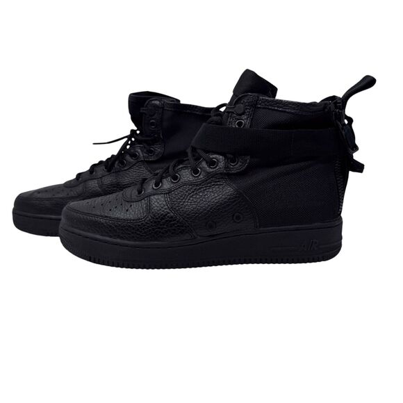 Men\'s Nike SF Air Force 1 Mid Triple Black Winter Boot Shoes Leather 2017 10.5 main image 7